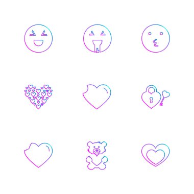 farklı minimalist düz vektör app simge kümesi