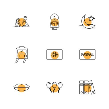 Minimalist düz app simgeler, vektör çizim dijital cihazlar için