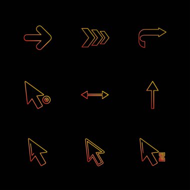 siyah arka plan üzerine minimalist düz app simgeleri