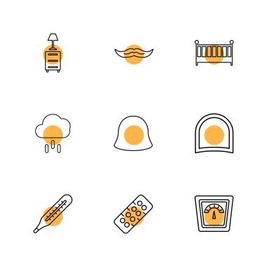 Beyaz arka plan basit düz app simgeleri