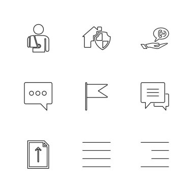 Beyaz arka plan üzerinde renkli minimalist düz vektör app simgeleri