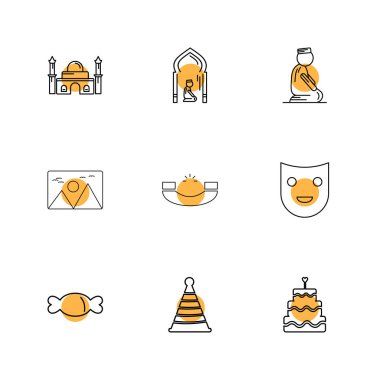 düz vektör çizim simgeler, App simgelerin ayarlamak   