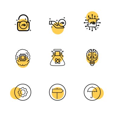 Beyaz arka plan üzerinde izole düz app simge kümesi