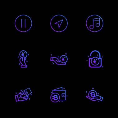 siyah arka plan üzerine minimalist düz app simgeleri