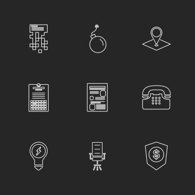 siyah arka plan üzerine minimalist düz app simgeleri