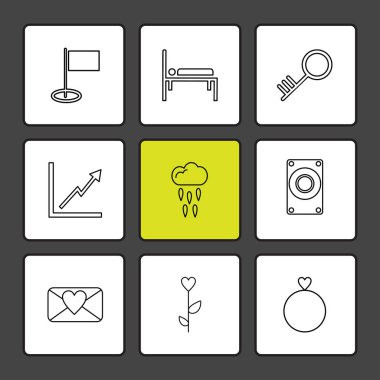 Farklı minimalist düz vektör app simgeleri