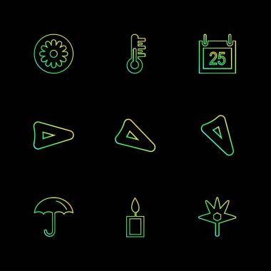 siyah arka plan üzerine minimalist düz app simgeleri