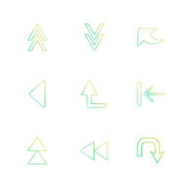 oklar Icons set, vektör tasarım düz koleksiyonu