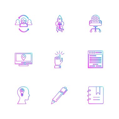 düz vektör çizim simgeler, App simgelerin ayarlamak 
