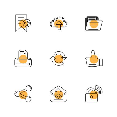 Beyaz arka plan ile farklı Internet düz vektör app simgeleri 