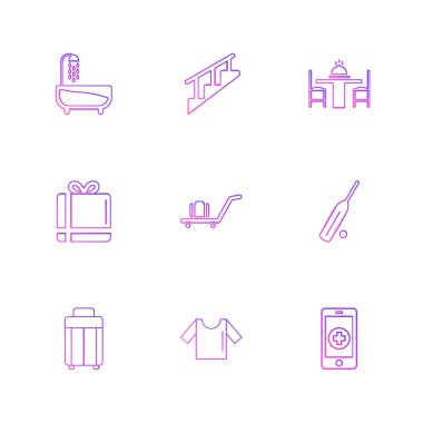 Beyaz arka plan üzerinde en az vektör app simgeleri