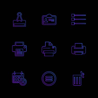siyah arka plan üzerine minimalist düz app simgeleri