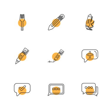 Minimalist düz app simgeler, vektör çizim dijital cihazlar için