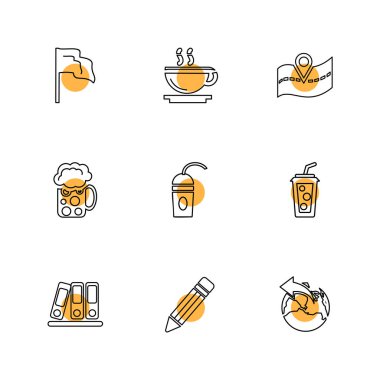 minimalist düz vektör app simgeleri 