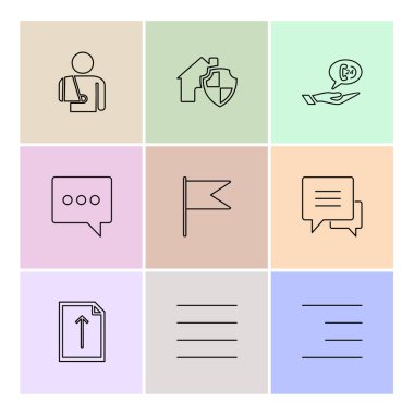 Beyaz arka plan üzerinde izole minimalist düz app simgeleri
