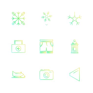 Beyaz arka plan üzerinde izole düz app simge kümesi