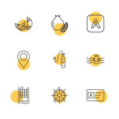 Beyaz arka plan üzerinde renkli minimalist düz vektör app simgeleri