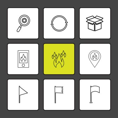 Minimalist düz app simgeler, vektör çizim dijital cihazlar için