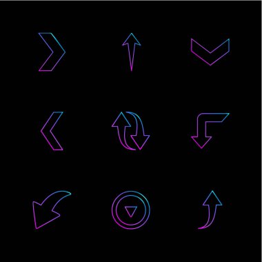 oklar yön işaretçiler yaratıcı simgeler ayarla, düz özel koleksiyon vektör