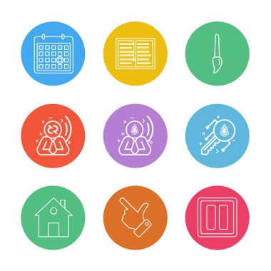 beyaz zemin üzerine minimalist düz app simgeleri