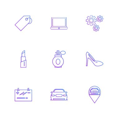 minimalist düz vektör app simgeleri beyaz arka plan üzerinde