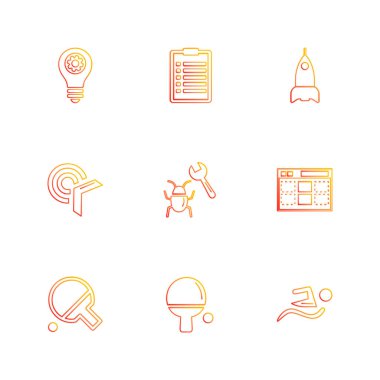 minimalist düz vektör app simgeleri beyaz arka plan üzerinde