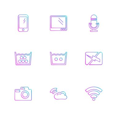 minimalist düz vektör app simgeleri 