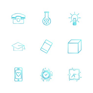 Beyaz arka plan basit düz app simgeleri