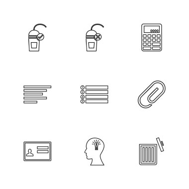 düz vektör çizim simgeler, beyaz arka plan üzerinde simgelerin ayarlamak 