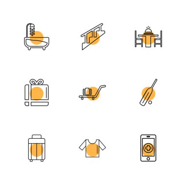 Beyaz arka plan üzerinde izole minimalist düz app simgeleri