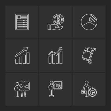 siyah arka plan üzerine minimalist düz app simgeleri