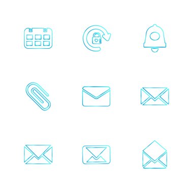 beyaz zemin üzerine minimalist düz app simgeleri