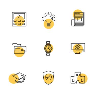 minimalist düz vektör app simgeleri 