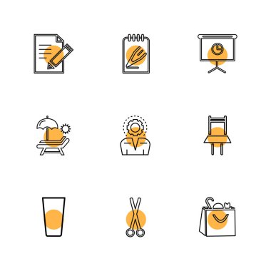 Minimalist düz app simgeler, vektör çizim dijital cihazlar için