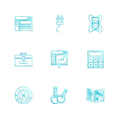 Beyaz arka plan üzerinde izole minimalist düz app simgeleri