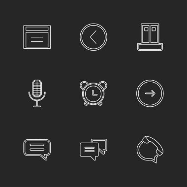 siyah arka plan üzerine minimalist düz app simgeleri