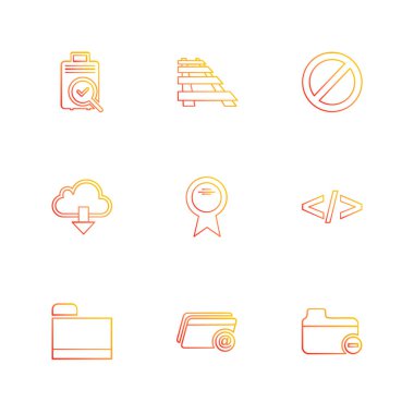 Beyaz arka plan üzerinde renkli minimalist düz vektör app simgeleri