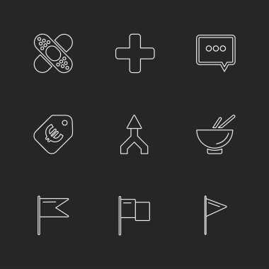 düz vektör çizim simgeler, App simgelerin ayarlamak   