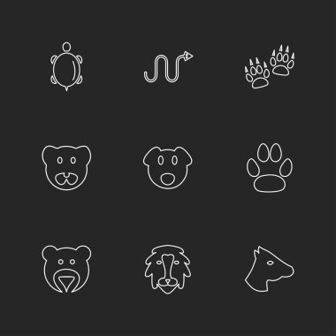 siyah arka plan üzerine minimalist düz app simgeleri