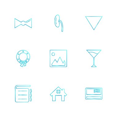 Beyaz arka plan üzerinde izole düz app simge kümesi