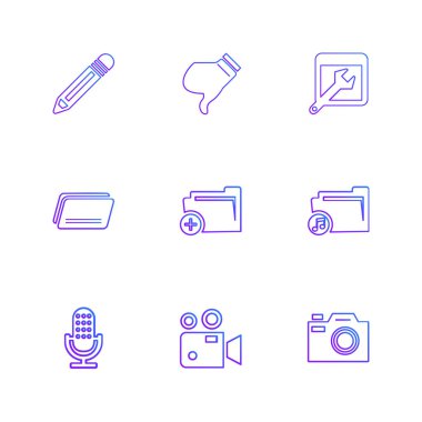 beyaz zemin üzerine minimalist düz app simgeleri