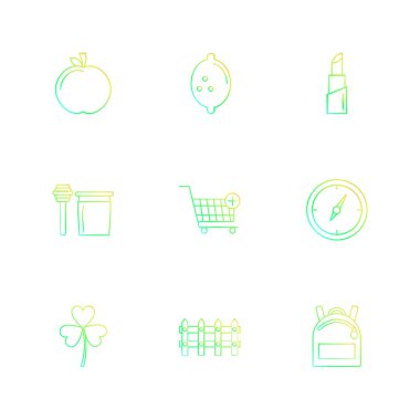 beyaz zemin üzerine minimalist düz app simgeleri