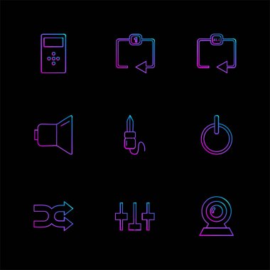 Minimalist düz app simgeler, vektör çizim dijital cihazlar için