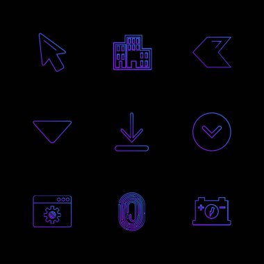 oklar Icons set, vektör tasarım düz koleksiyonu