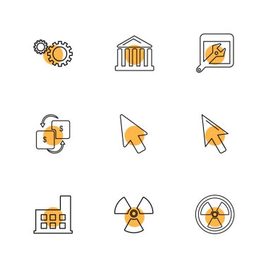 Beyaz arka plan üzerinde izole minimalist düz app simgeleri