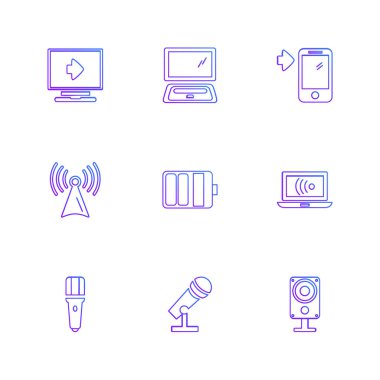 beyaz zemin üzerine minimalist düz app simgeleri