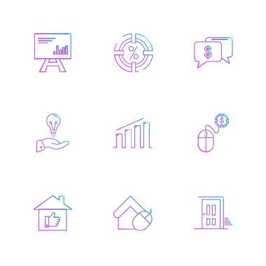 beyaz zemin üzerine minimalist düz app simgeleri