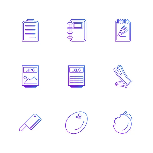 Iconos Aplicación Vector Plano Minimalista Color Sobre Fondo Blanco — Archivo Imágenes Vectoriales