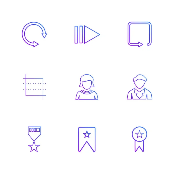 Iconos Aplicación Plana Minimalista — Vector de stock