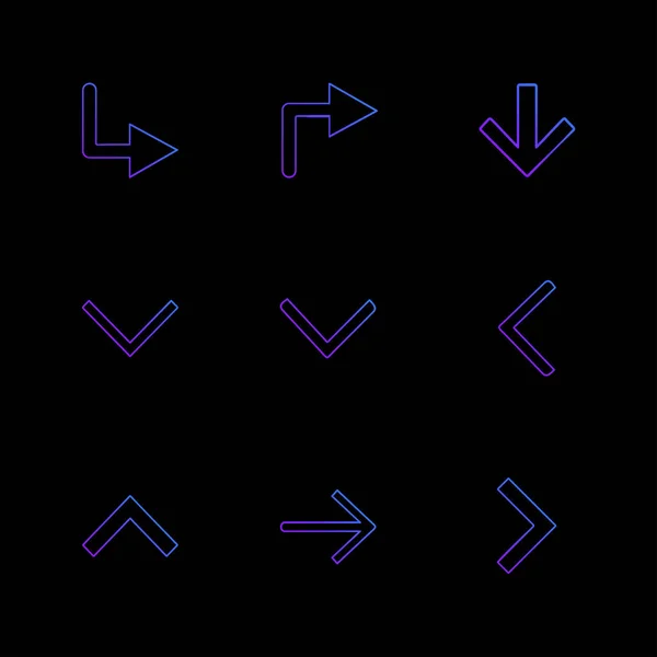 Flèches Directions Pointeurs Icônes Créatives Ensemble Conception Vectorielle Collection Plate — Image vectorielle